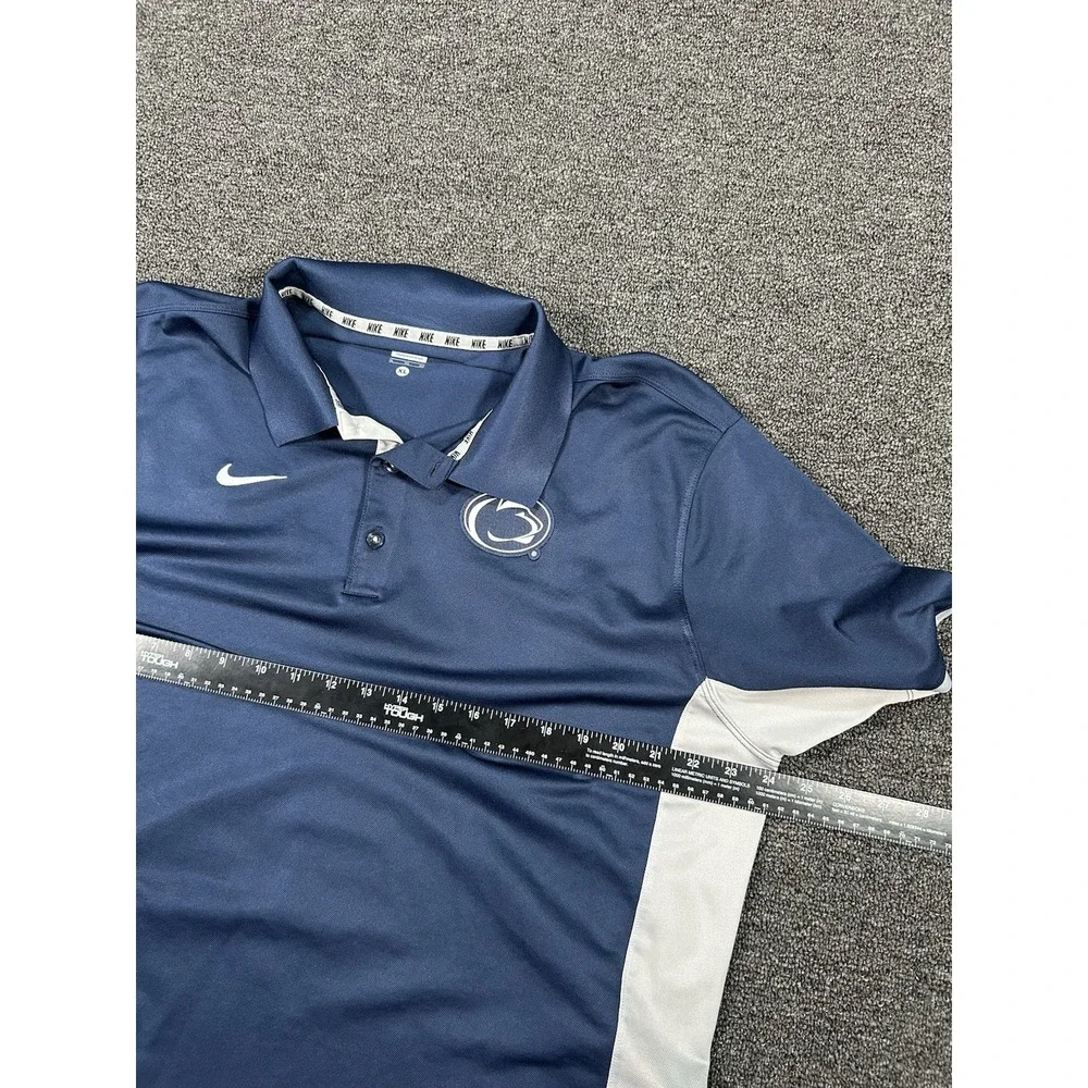 Nike Penn State Nittany Lions Polo Men's XL Navy Blue Dri Fit‎ Logo Golf